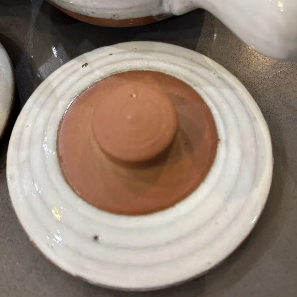 Set 2 Clay Pottery Covered Bean Pot Soup Bowl Crock Glazed Set 2 W Lids